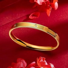 Bracciale in acciaio inox antiappannamento placcato oro per donna e uomo