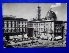 ?CARTOLINA FOTO FIRENZE PIAZZA DELLA REPUBBLICA HOTEL SAVOY AUTOBUS AUTO 1955?