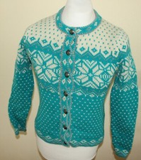 L.L. Cardigan donna BEAN 100% LANA taglia XS NORVEGESE ISLANDER DIRTY