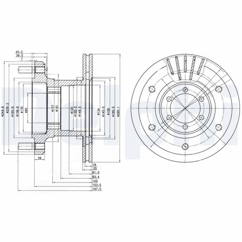 Disco freno delphi bg9453 - disco, asse