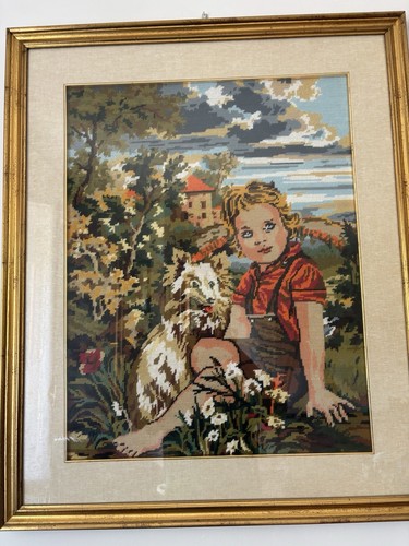 Quadro ricamato mano vintage - quadro,