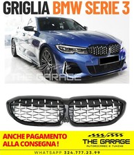 GRIGLIA Diamantata per BMW Serie 3 (2019-2022) G20, G21 Pre-Restyle Nero Cromo