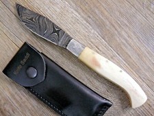 COLTELLO 23 CM SARDEGNA SARDO ARBURESA  DAMASCO MANICO IN OSSO DI TIBIA ARBUS