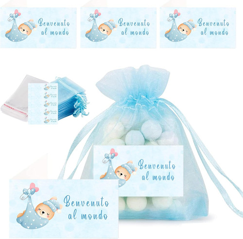 50pz sacchetti blu nascita - sacchetti,