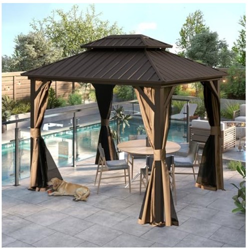 Outdoor hardtop gazebo 8x10 - gazebo, ft