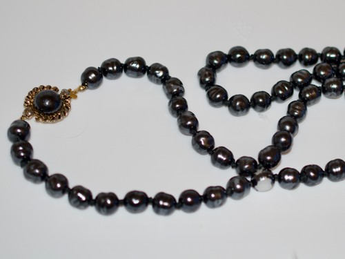 Collana perle nere barocche - perle,