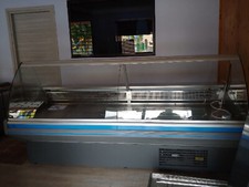 banco frigo con vetrina per generi alimentari con 4 sportelli frigo sotto