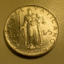 MONETA 5 LIRE - 1953 - CITTÀ