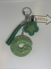 portachiavi donna cuore lettera C Strass brillantini anello e moschettone