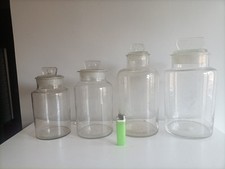 N.4 Quattro ANTICHI BARATTOLI DROGHERIA FARMACIA VETRO SOFFIATO DI ALTARE (SV) 