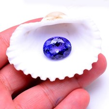 20,47 Cts VVS Tanzanite Naturale Blocco D Taglio Ovale Pietra Preziosa Certificata AAAAA+ GIA