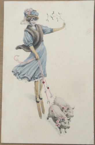 1905 cartolina donnina con - 1905,