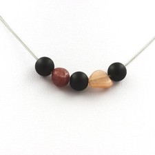 Collana Perle Onice Nero Opaco