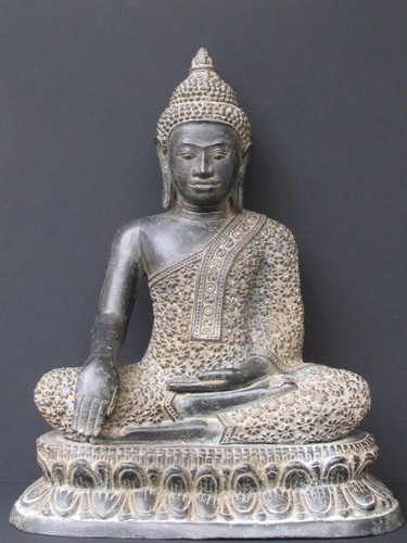 Grand bouddha khmer bronze - bouddha, en