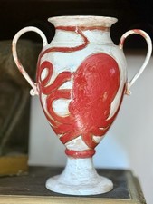 Anfora A Tema Marino In Ceramica FABRIANO  materico Polpo Polipo PEZZO UNICO