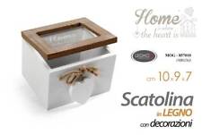SCATOLA SCATOLINA PORTA TUTTO BUSTINE THE CUORE OGGETTI LEGNO ASSORTITI 10*9*7cm
