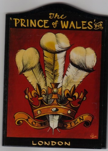 Prince wales mini pub sign - wales,