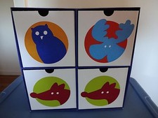 NUOVO IKEA Tassa Alg Blue Animal 4 cassetti mini scrivania organizer porta CD 