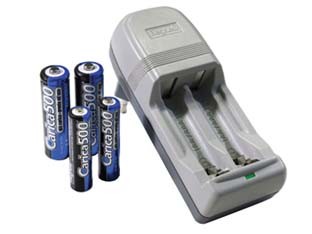Caricatore per batterie con - caricatore,