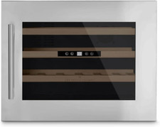 CAVCI24 Cantinetta per Vino Da Incasso 24 Bottiglie, 57 L, Porta in Acciaio Inox