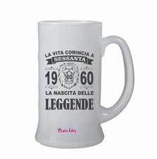 boccale bicchiere birra scritta vita comincia 60 anni 1960 leggende compleanno 