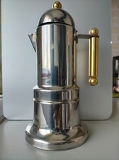 caffettiera vintage acciaio e oro 6/8 tazze