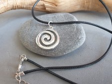 ??? COLLANA DONNA UOMO ACCIAIO PENDENTE  SPIRALE ENERGIA POSITIVA ???