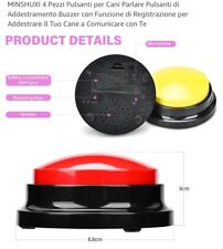 Pulsanti per cani registrabili, 4 pezzi, giochi interattivi e addestramento.