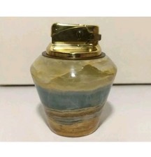 ACCENDINO TAVOLO MARMO/ALABASTRO-MARBLE TABLE LIGHTER-BRIQUET-FEUERZEUG-VINTAGE