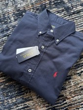 Polo Ralph Lauren Oxford camicia blu navy abbottonata taglia XL vestibilità personalizzata