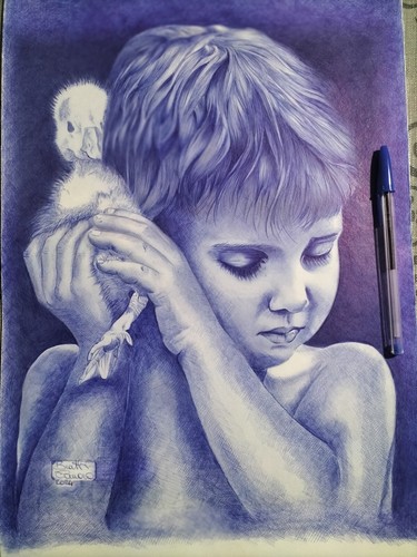 Disegno penna bic blu blue - penna,