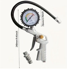 MANOMETRO PRESSIONE GOMME PISTOLA COMPRESSORE GONFIAGGIO ARIA PNEUMATICO GOMME