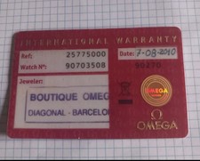 Omega Garanzia anno 2010 Omega