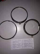 Blocco di 3 CORNICI GHIERA FANALE CROMATE IN FERRO 2 SIEM 1 CEV  EPOCA 