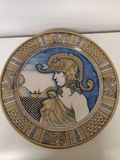 Piatto ceramica maiolica lustro Deruta Rodolfo Ficola anni 20 da 39 cm