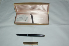 Lalex, Penna stilografica, nera  laminata in oro 22kt con cofanetto, Nuova