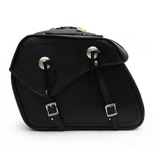 2 Pezzo Borsa da Sella Universale pelle Nera Chopper Cruiser Custom Motociclette