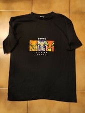 T-shirt stampata con tre stampe nera unisex Bejing Opera - Taglia M 100% cotone