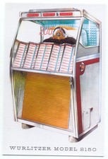 Cartolina pubblicitaria Wurlitzer Jukebox modello 2150
