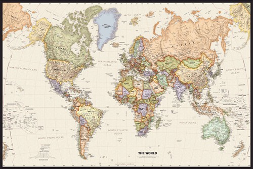 36inch world map - world,