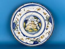 Ceramica Italiana Del XVIII Sec. Antico Piatto Alzata Policroma Con Difetti