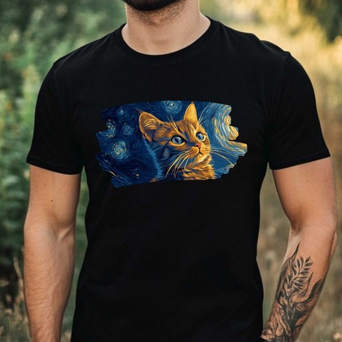 Shirt uomo van gogh fantasia - van,