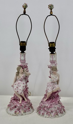 Pair porcelain vtg - porcelain, capodimonte