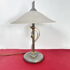 Lampada stile murano luce da tavolo in vetro vintage anni 80 Verde Antico e oro 