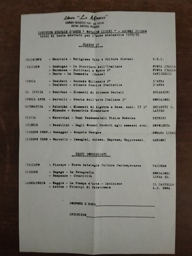 Lista libri scolastici - lista,