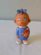 PUPAZZO IN GOMMA BAMBINA CON BAMBOLA LAFLEX MADE IN FRANCE 1961 VINTAGE