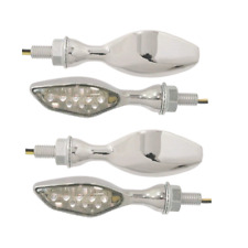 Kit 4 Frecce Indicatori Direzione a Led Cromate Omologate per Moto Naked Custom