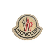 Toppa logo ricamato MONCLER con bordo bianco da stirare/cucire 