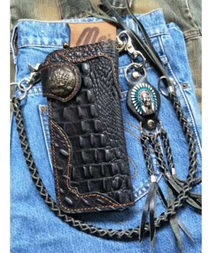 Portafoglio biker pelle catena