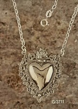 GIROCOLLO COLLANA EX VOTO CUORE VOTIVO GRAZIA RICEVUTA IN ARGENTO 925 